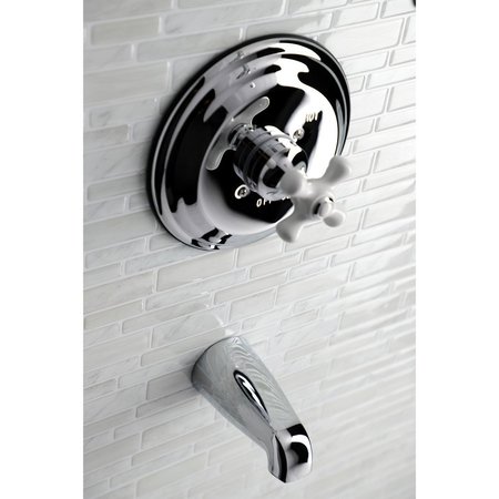 Kingston Brass Tub and Shower Faucet, Polished Chrome, Wall Mount KB3631PXTO
